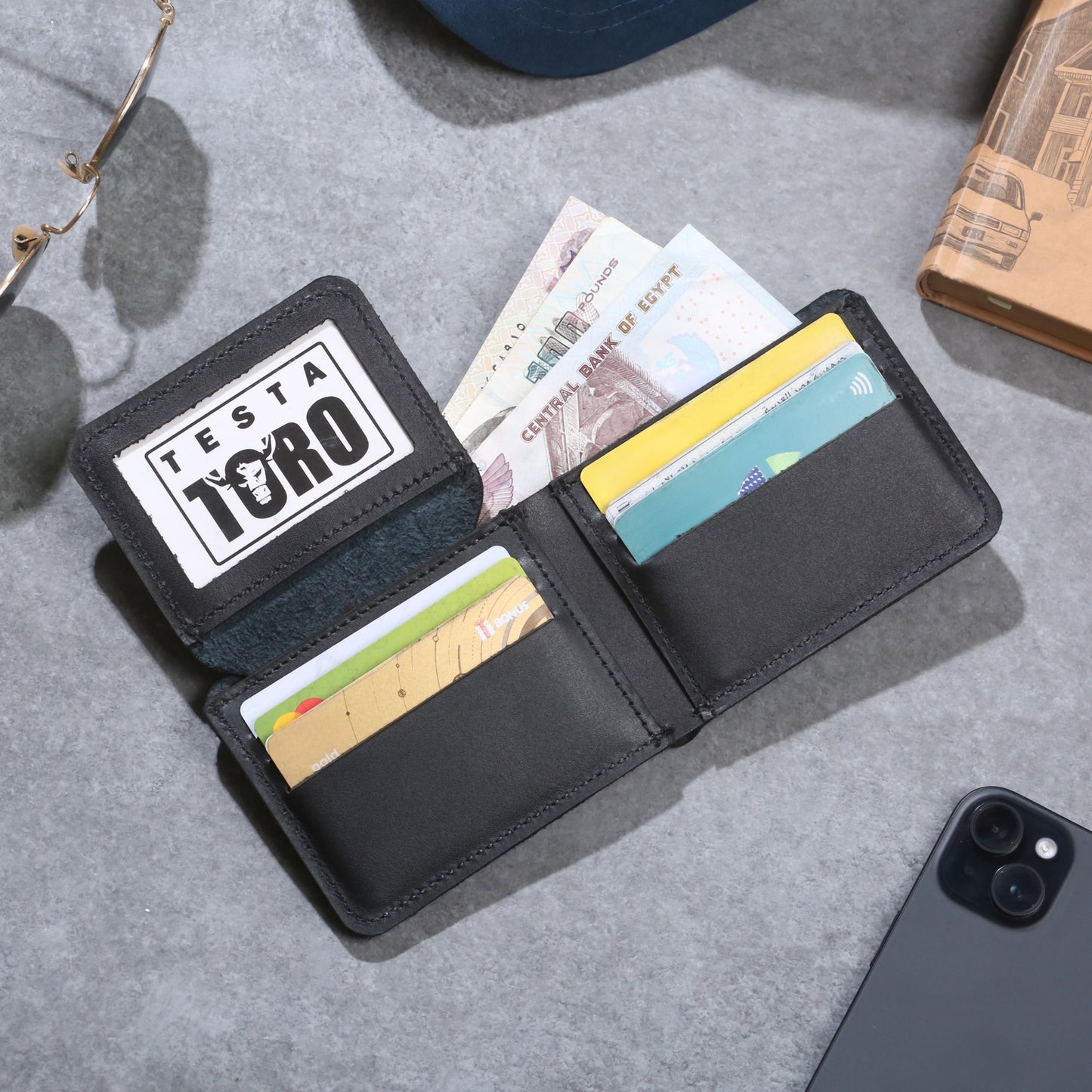 محفظة كلاسيك فاخرة نحيفة – نافذة هوية Flip & Full Bill Compartment w14