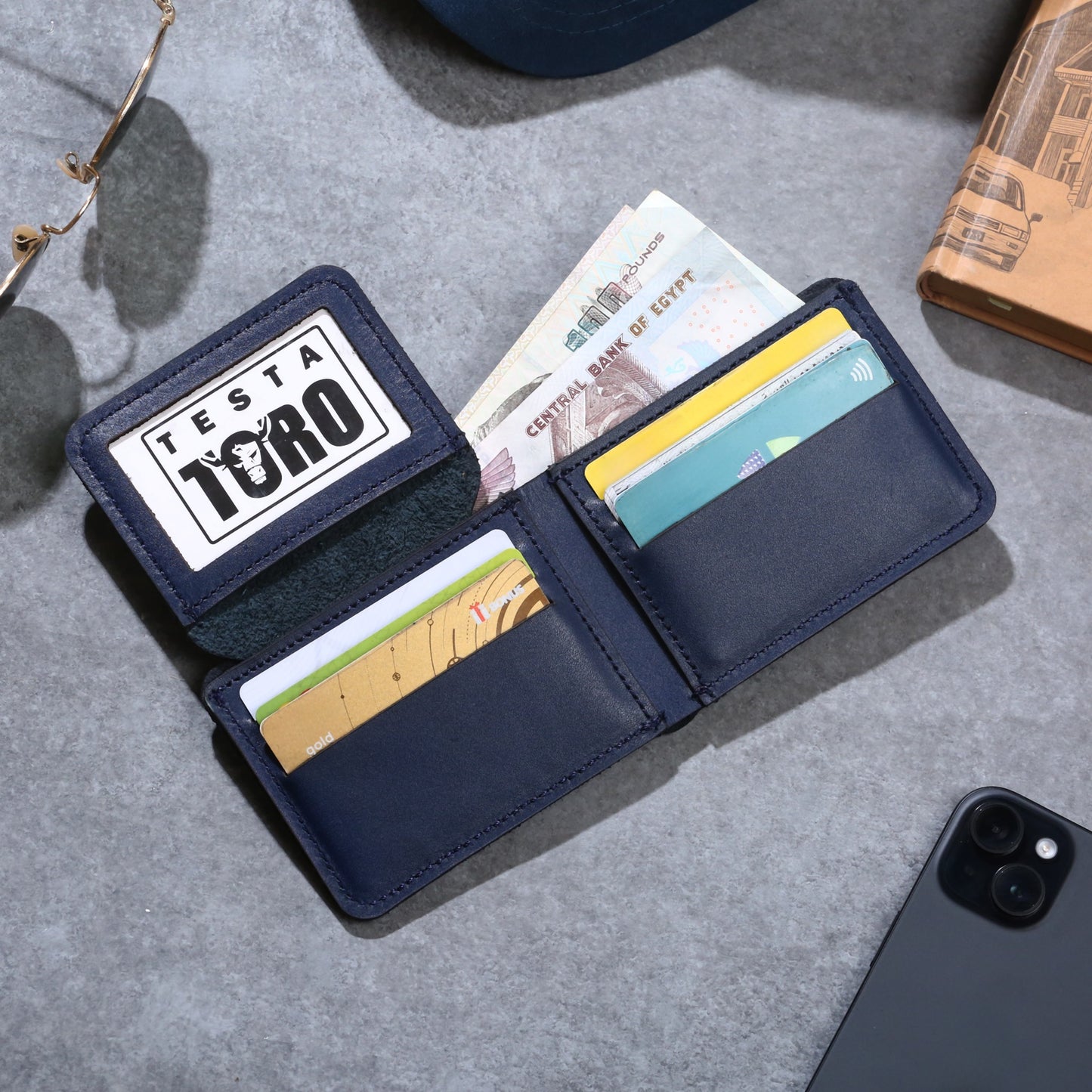 محفظة كلاسيك فاخرة نحيفة – نافذة هوية Flip & Full Bill Compartment w14