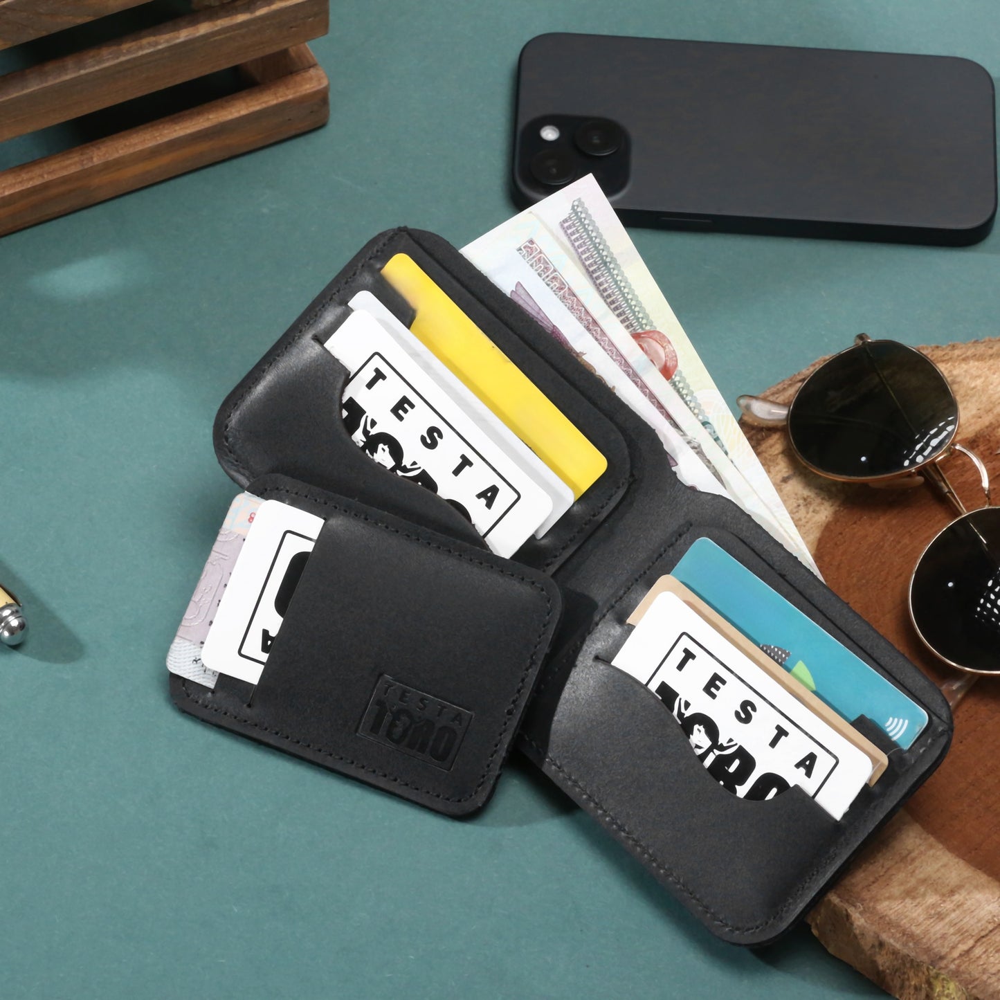 محفظة فاخرة من قطعتين + كارد هولدر - Minimalist wallet (2-Piece) w13