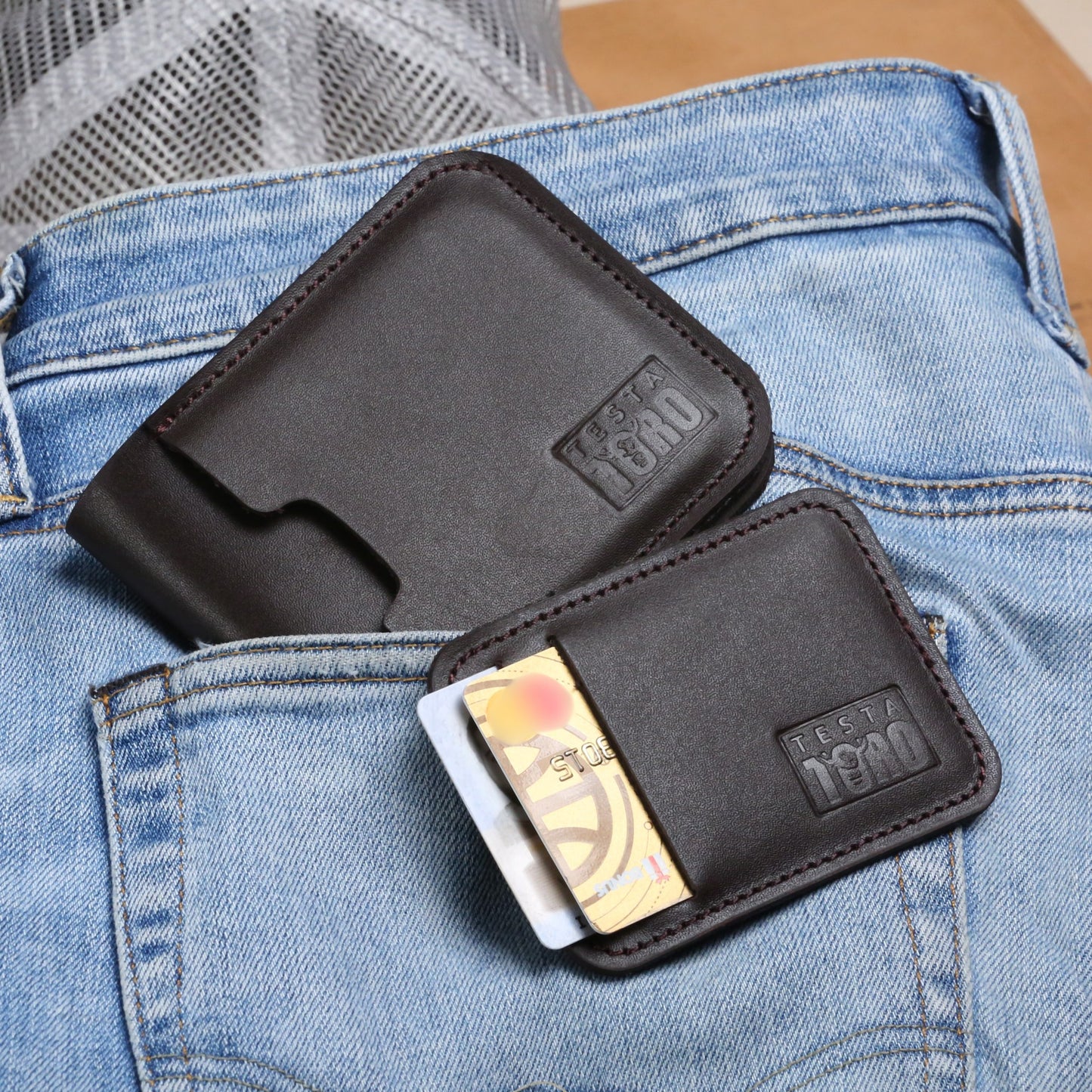 محفظة فاخرة من قطعتين + كارد هولدر - Minimalist wallet (2-Piece) w13