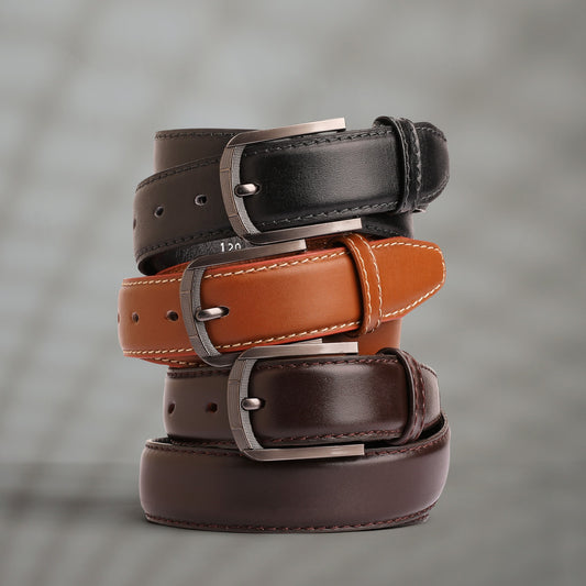 حزام رسمي كلاسيك للأطقم الفورمال والسيمي فورمال والبدلات من الجلد الطبيعي من تيستا تورو Testa Toro b13