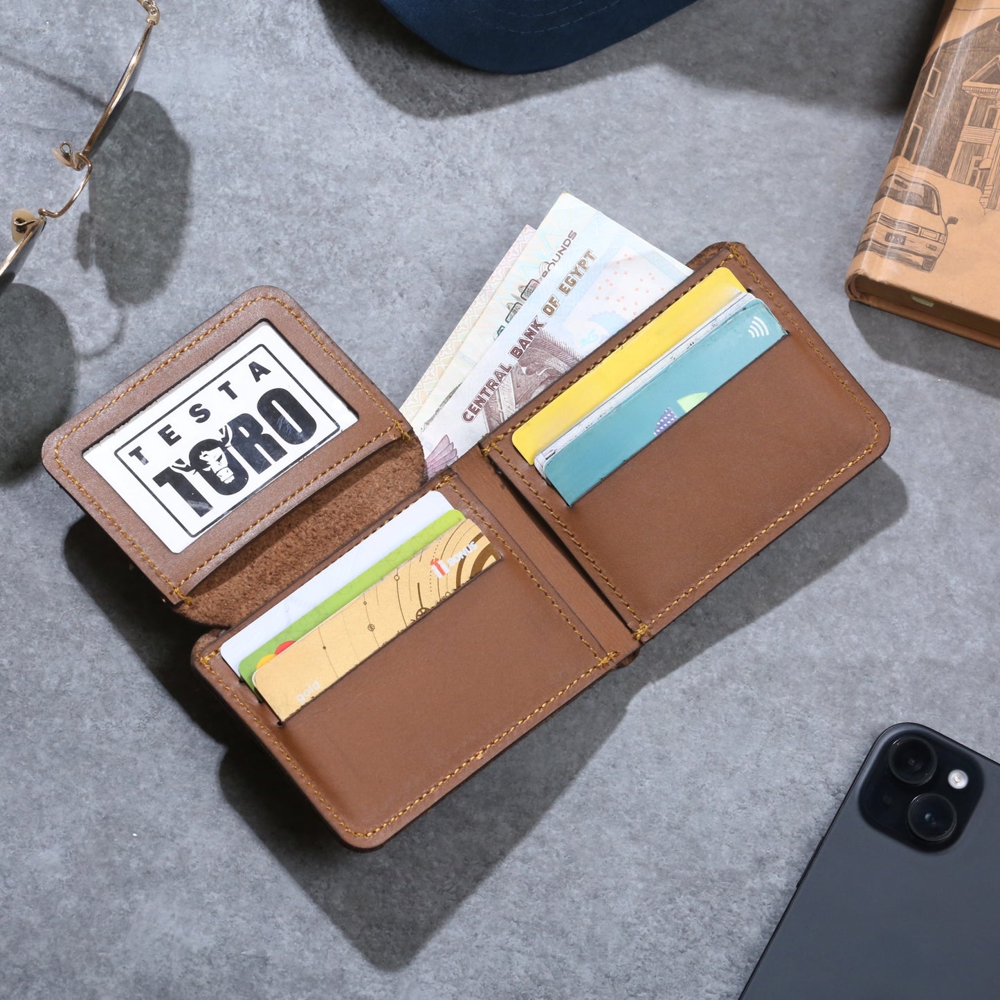 محفظة كلاسيك فاخرة نحيفة – نافذة هوية Flip & Full Bill Compartment w14