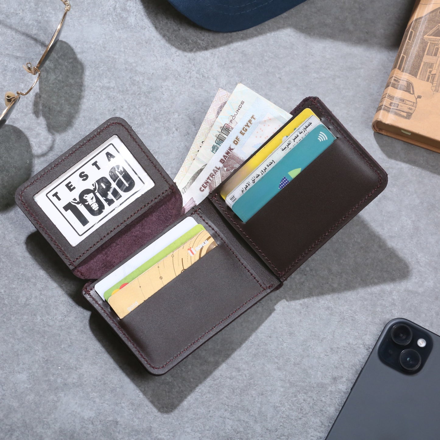 محفظة كلاسيك فاخرة نحيفة – نافذة هوية Flip & Full Bill Compartment w14