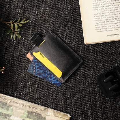 حامل كروت جلد برميم – جيوب متعددة + ميزة السحب السريع W15