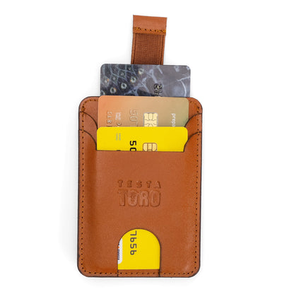 حامل كروت جلد برميم – جيوب متعددة + ميزة السحب السريع W15