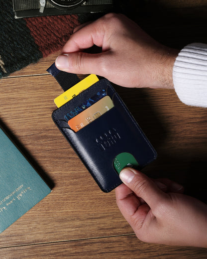 حامل كروت جلد برميم – جيوب متعددة + ميزة السحب السريع W15