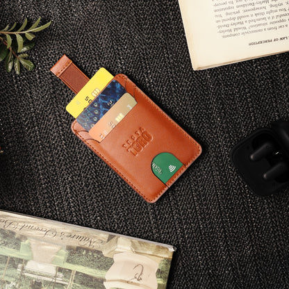 حامل كروت جلد برميم – جيوب متعددة + ميزة السحب السريع W15