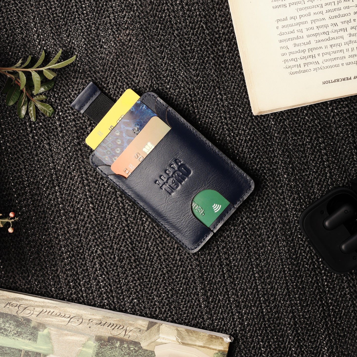 حامل كروت جلد برميم – جيوب متعددة + ميزة السحب السريع W15