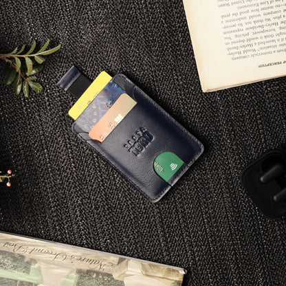 حامل كروت جلد برميم – جيوب متعددة + ميزة السحب السريع W15