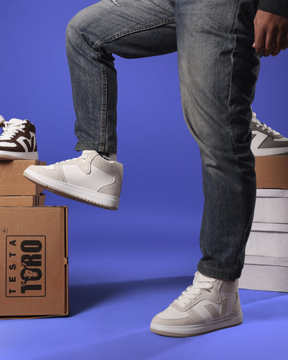 هاف كاجوال جلدي مع تطعميات جلد سويد ولمسات فخمة M6