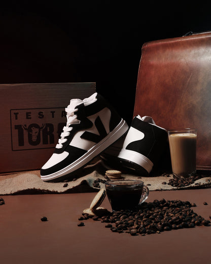 هاف كاجوال جلدي مع تطعميات جلد سويد ولمسات فخمة M6