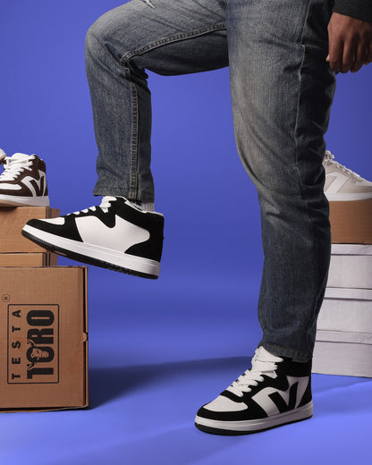 هاف كاجوال جلدي مع تطعميات جلد سويد ولمسات فخمة M6