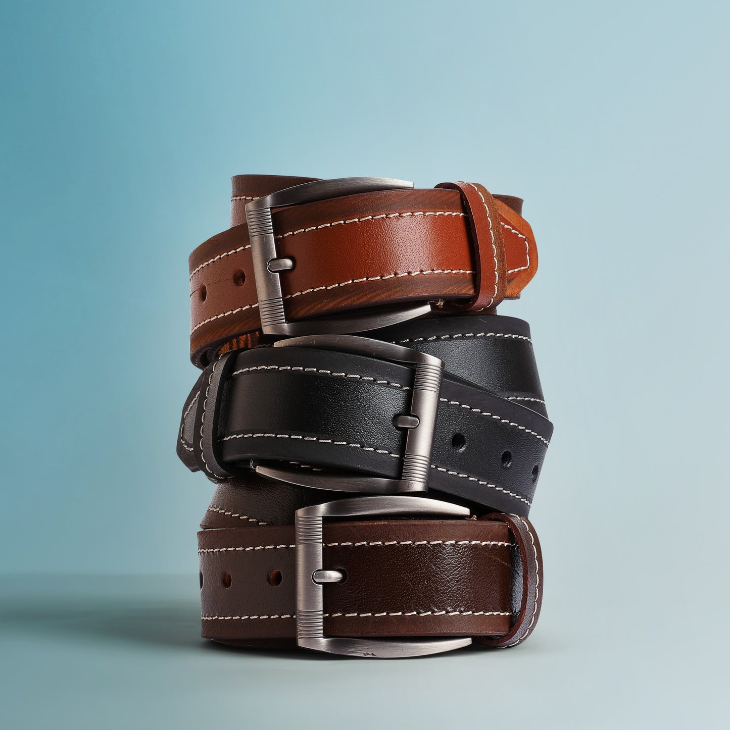 b7 جلد طبيعي من تيستا تورو (Handmade) حزام صناعة يدوية