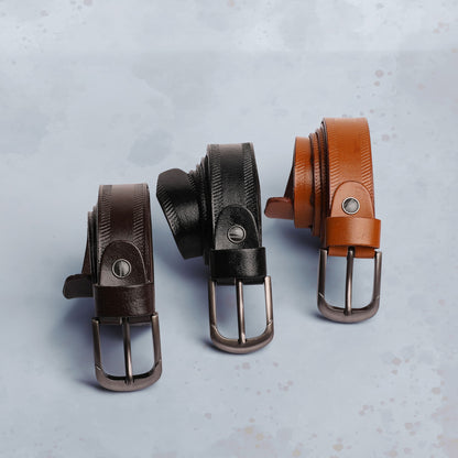 حزام جلد طبيعى بقرى عرض 3 سم بنقشة جانبية من تيستا تورو Testa Toro b14